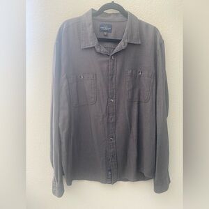 Lucky Brand Men's Charcoal Button Down Shirt 100% Cotton Size XL